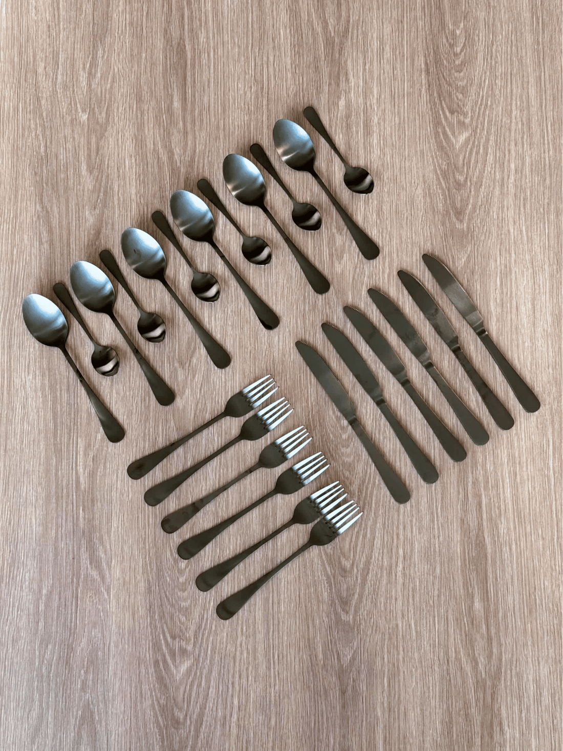 Black Cutlery Set - 24pcs