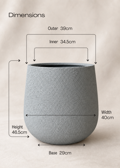 Noa Round Planters - Light Grey