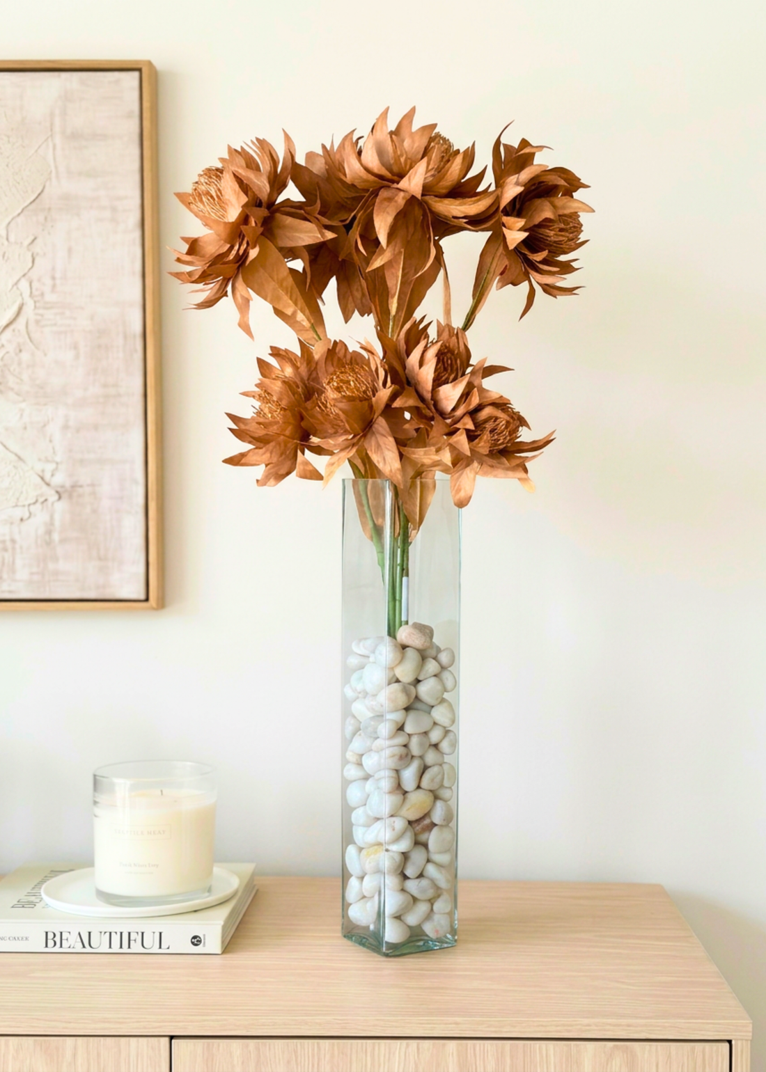 Artificial Portea Flower Stem - (One Stem) Brown