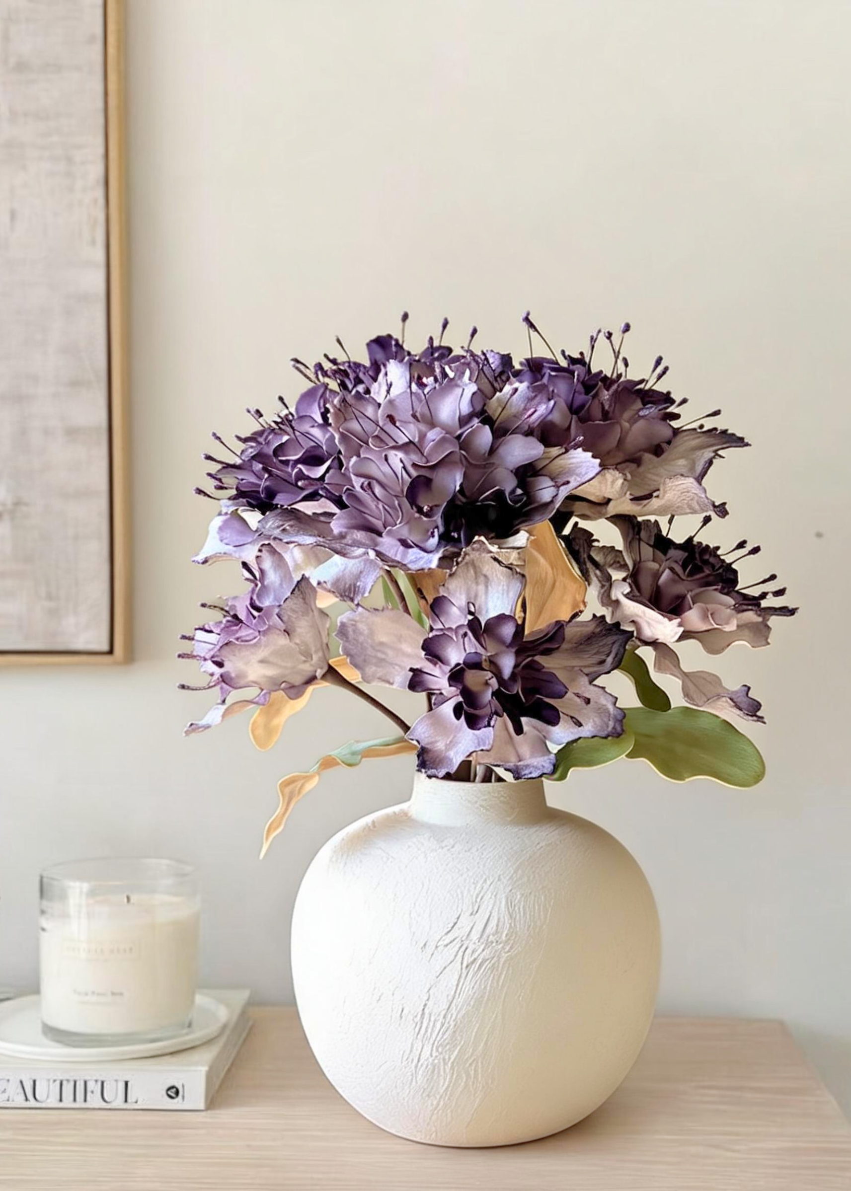 Artificial Rose Bay Flower Stem - Lavender Ombre (One Stem)