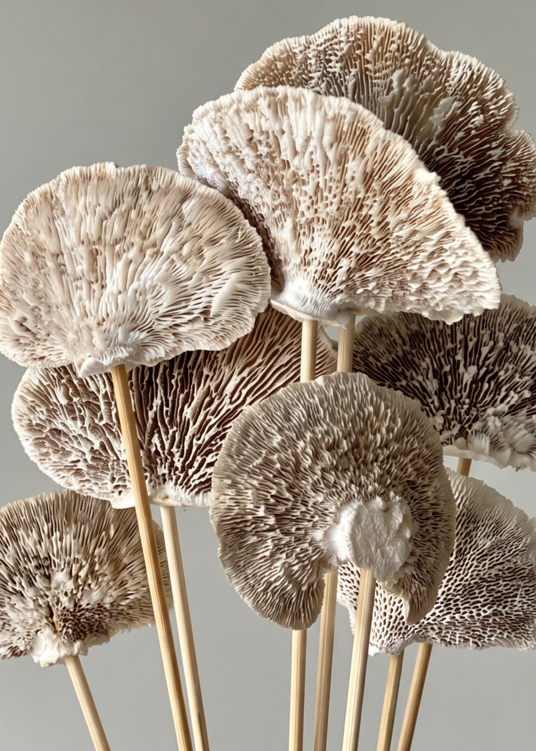 Wild Mushroom Bunch - (Beige)Set of 8