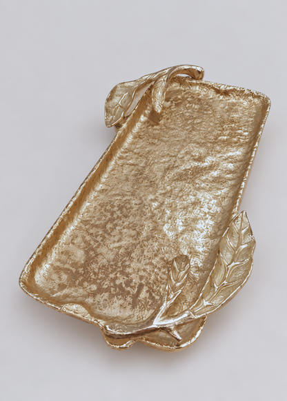 Gilded Leaf Tray Gold