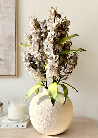 Artificial Madonna Lily Flower Stem - Grey Ombre (One Stem)