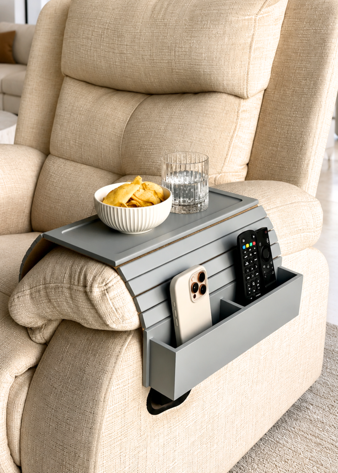 Multipurpose Sofa Armrest - Grey