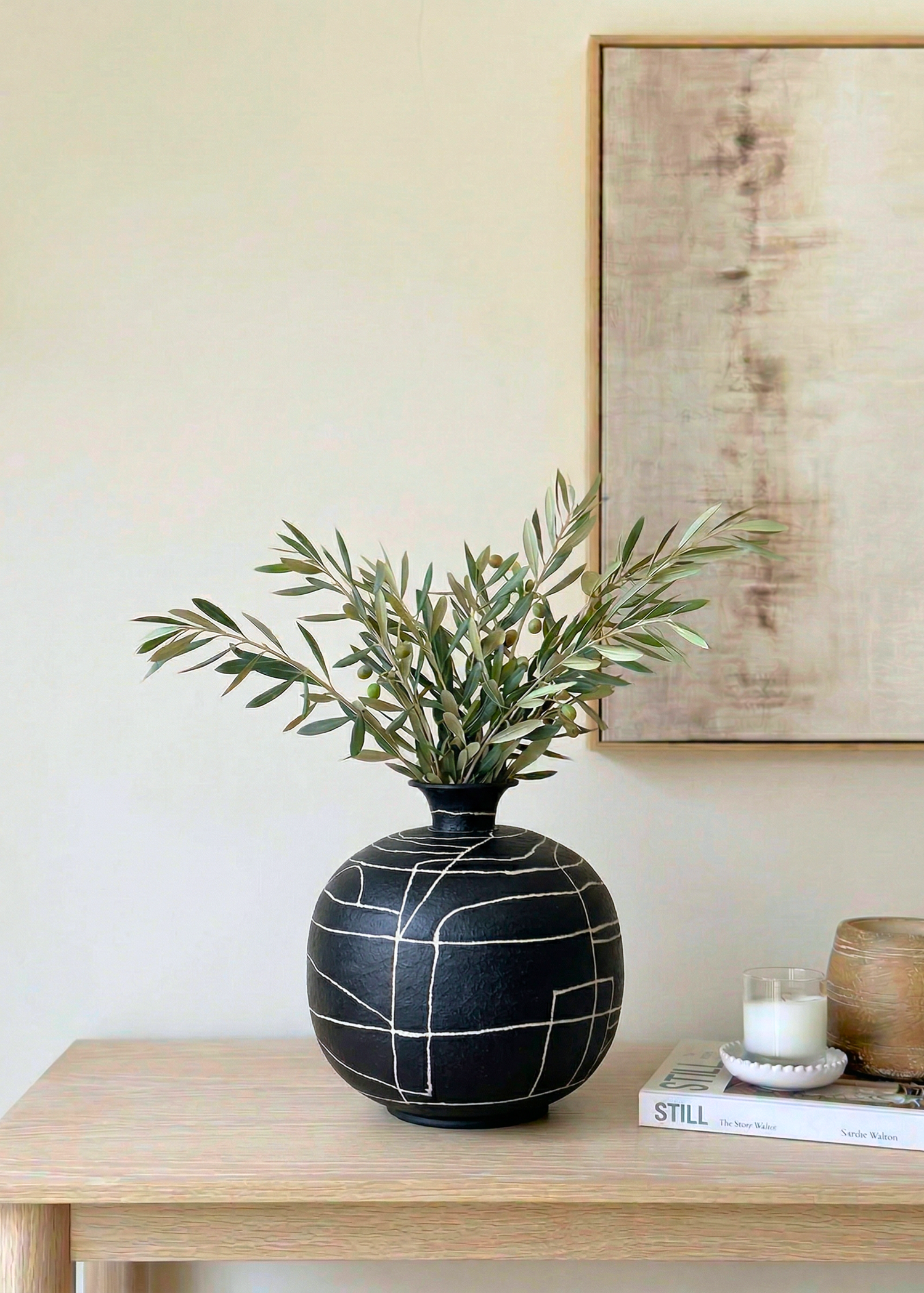 Dune Obsidian Vase - Black (Small)