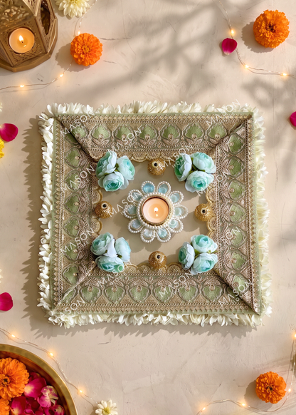 Festive Sage Blossom Rangoli