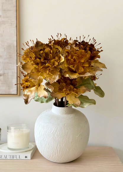 Artificial Rose Bay Flower Stem - Amber Ombre (One Stem)