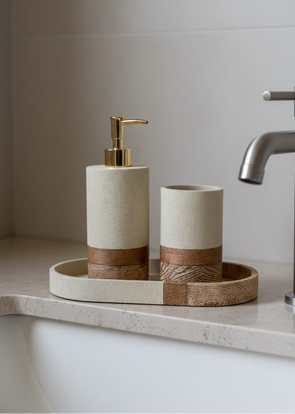 Aurum Dune Bathroom Set - Set of 3 (Beige)