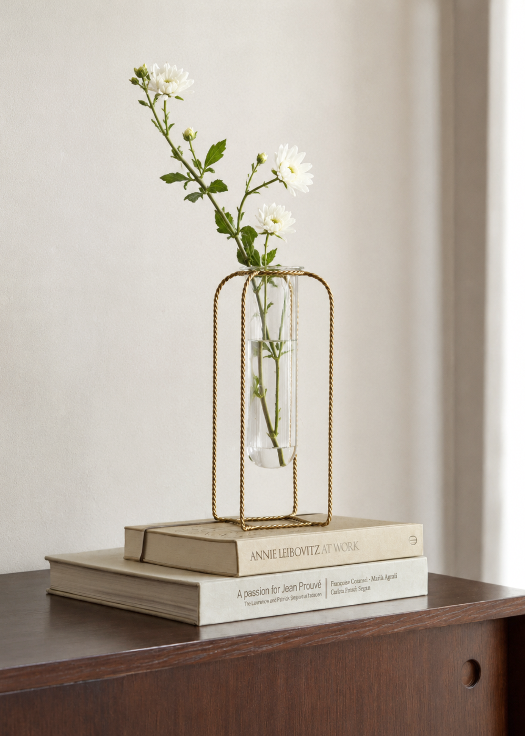 Braided Gold Test Tube Vases