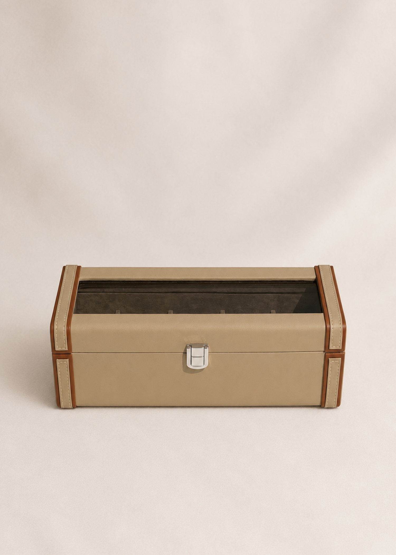 Naples Taupe Watch Box - 4 Slots