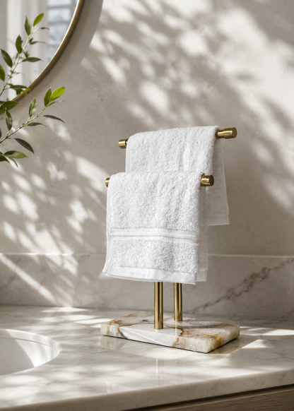 Regal Agate Hand Towel Stand - White