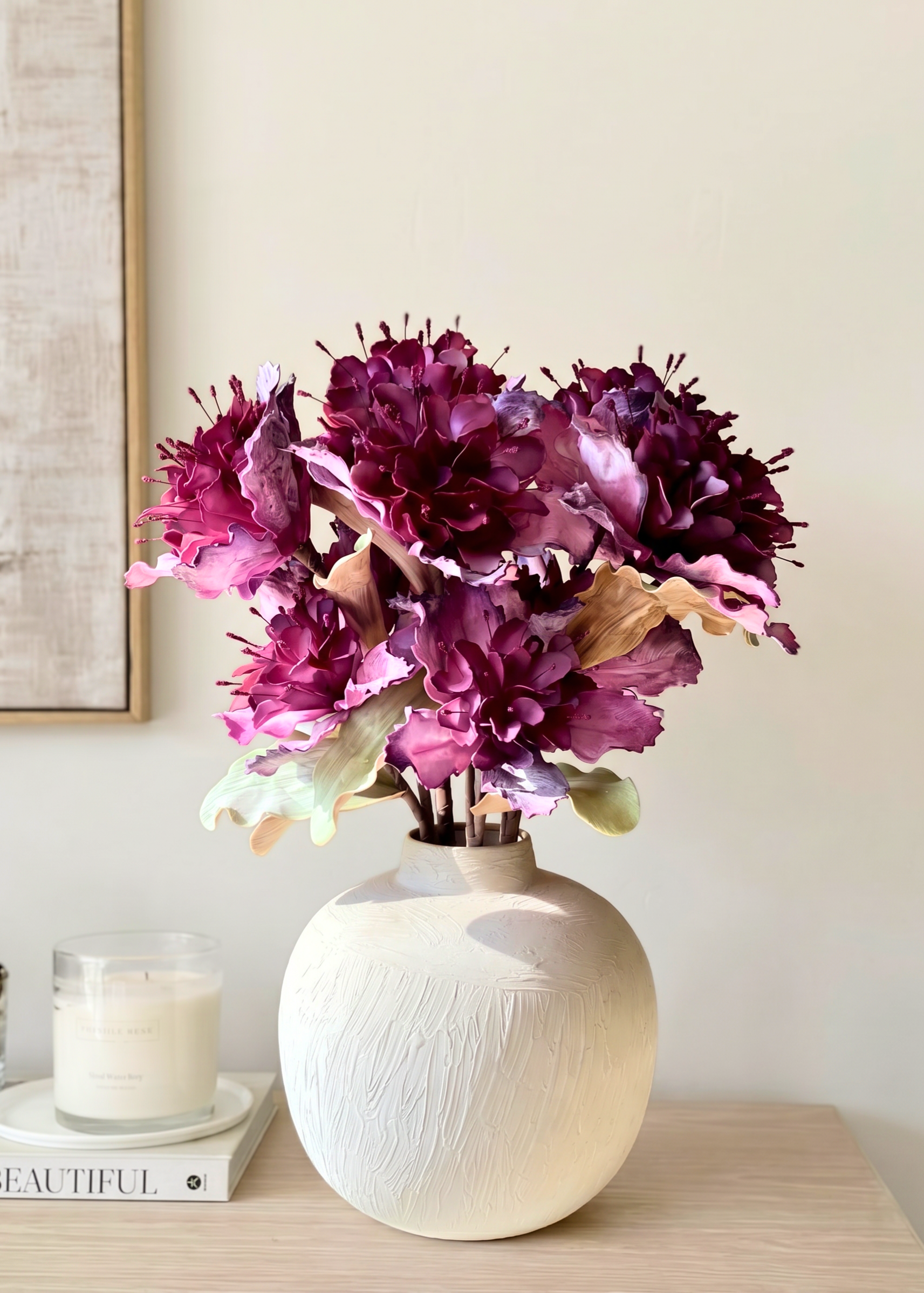 Artificial Rose Bay Flower Stem - Magenta Ombre (One Stem)