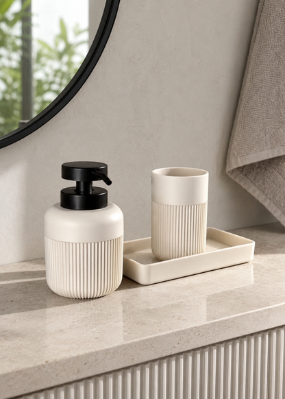 Chaton Bathroom Set- Beige (Set of 3)