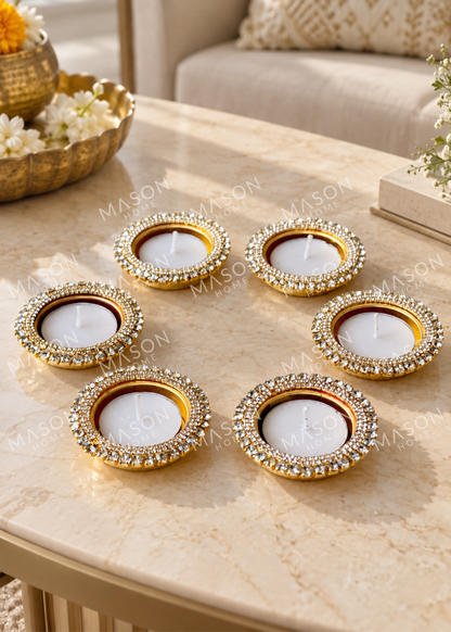 Festive Mira Crystal Diya - Set of 6
