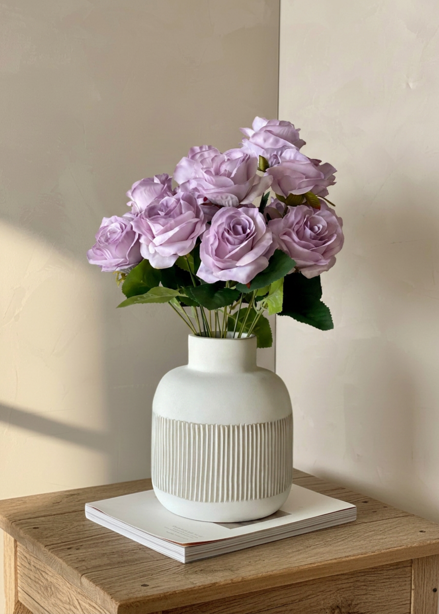 Artificial Lavender Rose Bunch