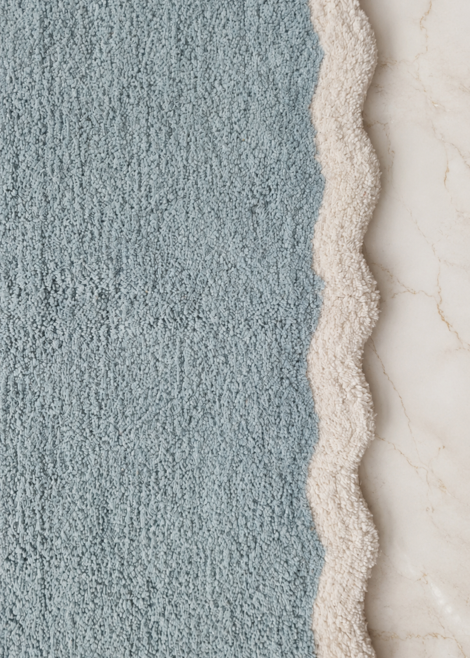 Scallia Anti Slip - Tufted - Cotton Bath Mat - Blue - 60 x 40 cm