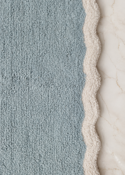 Scallia Anti Slip - Tufted - Cotton Bath Mat - Blue - 60 x 40 cm