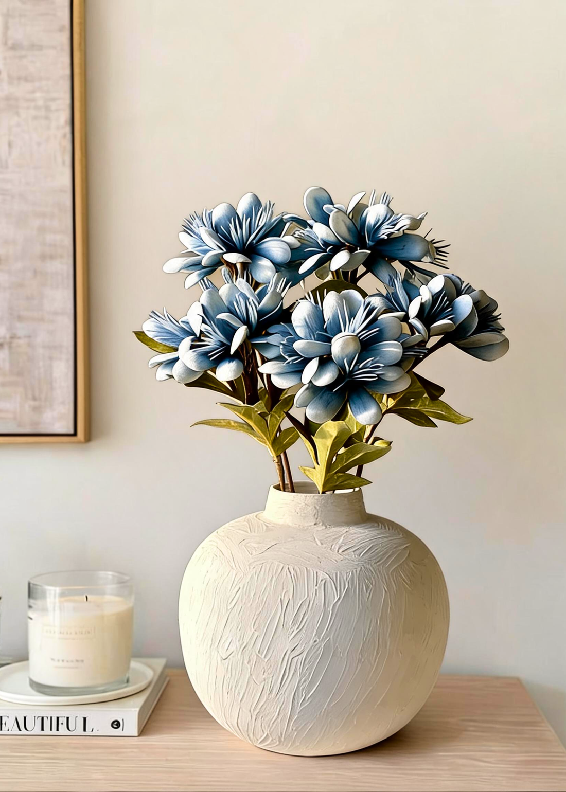 Artificial Peruvian Lily Stem - Blue (One Stem)
