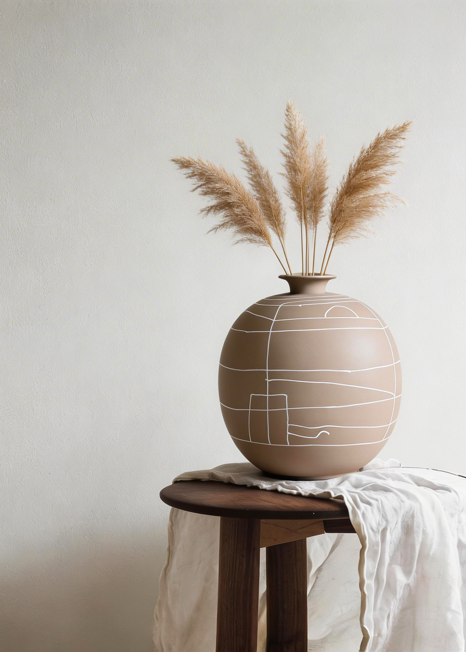 Dune Obsidian Vase - Beige (Large)
