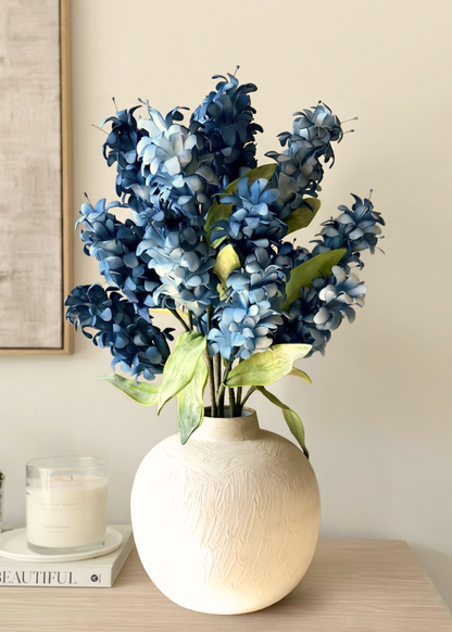 Artificial Madonna Lily Flower Stem - Blue Ombre (One Stem)