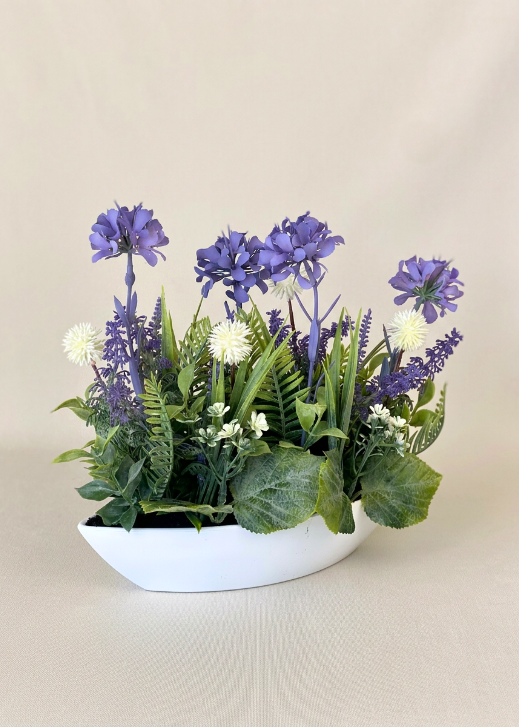 Artificial Bloom Succulent Bowl