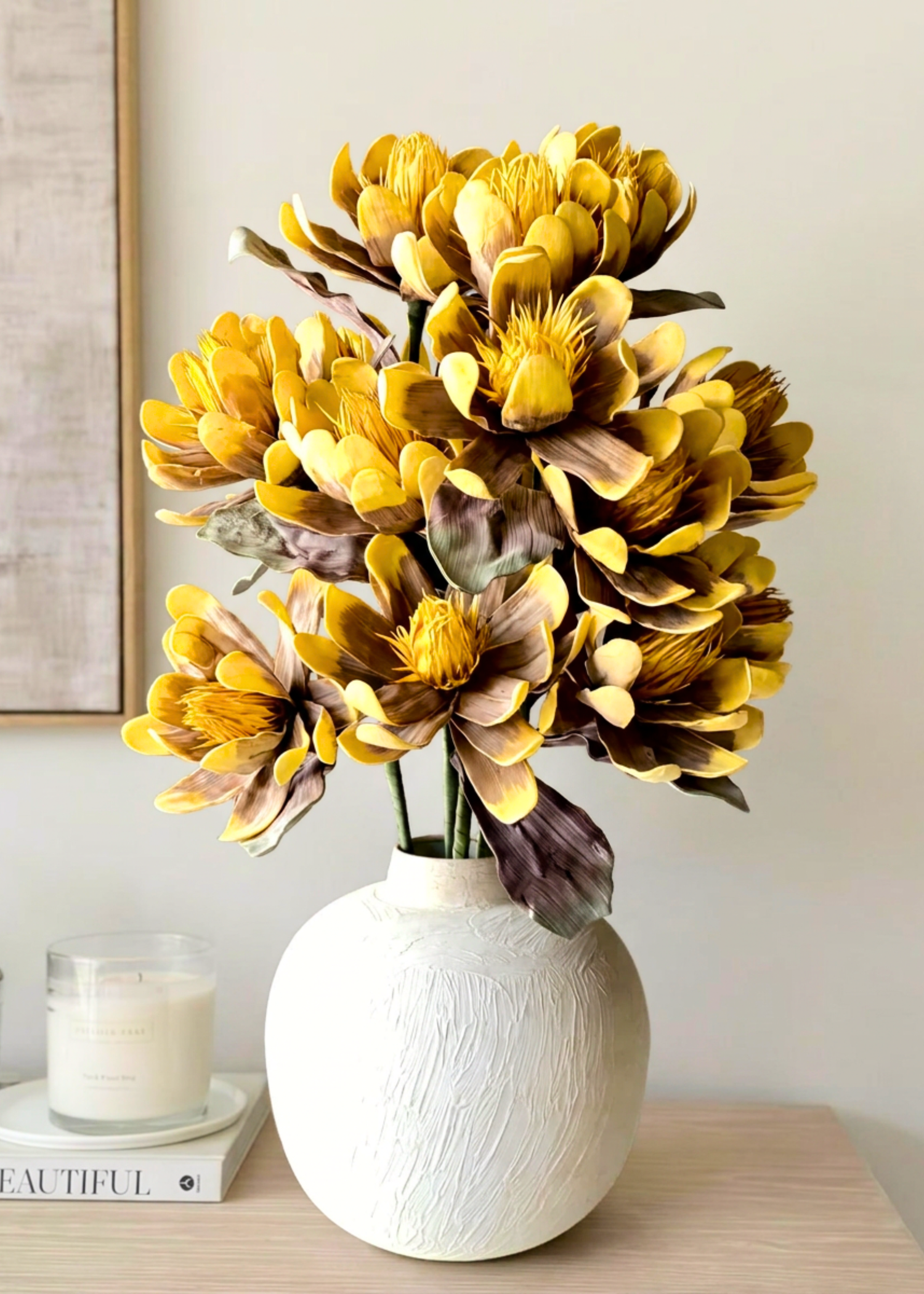 Artificial Corolla Flower Stem - Amber Ombre (One Stem)