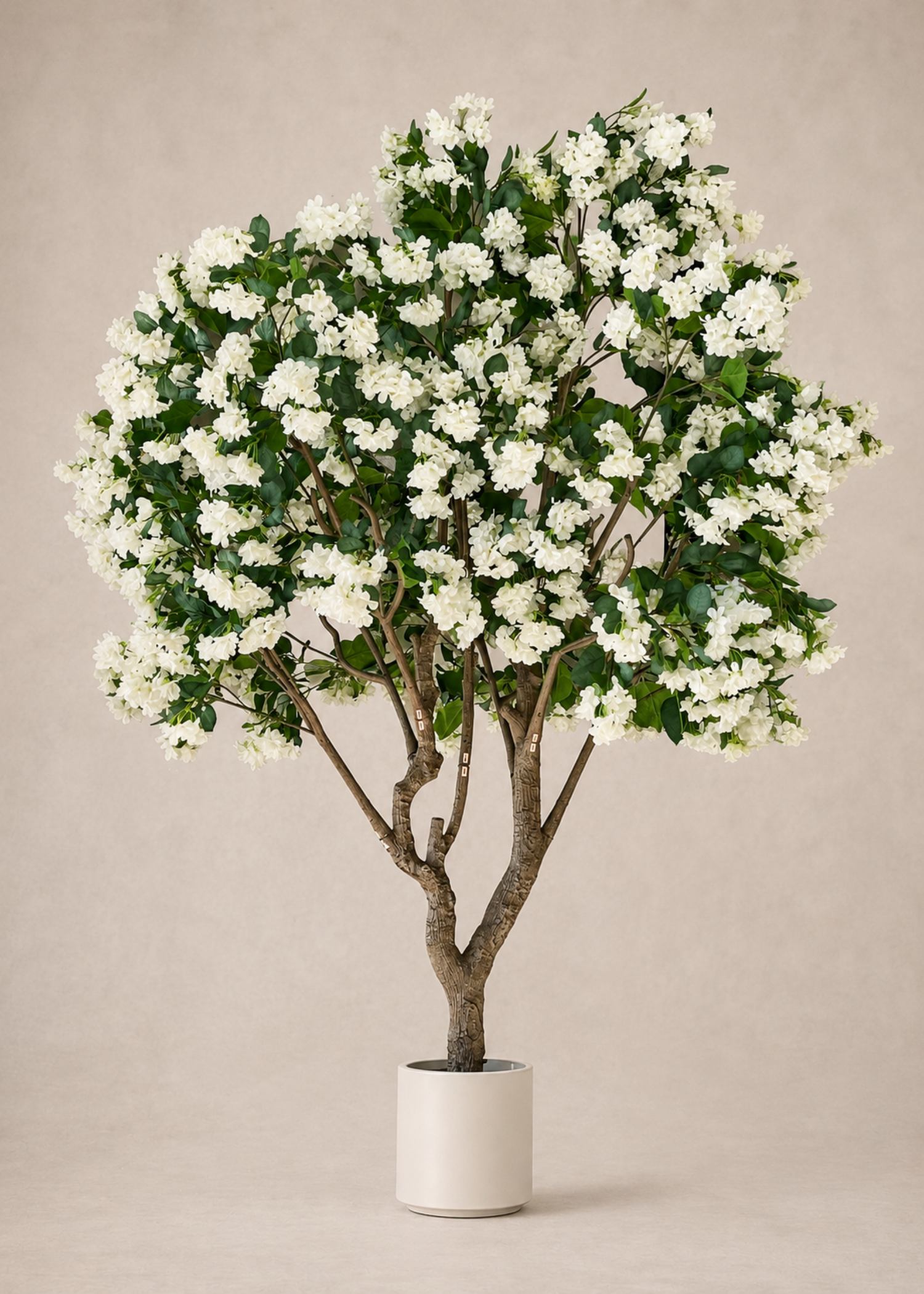 Artificial White Blossom Plant - 8 Feet