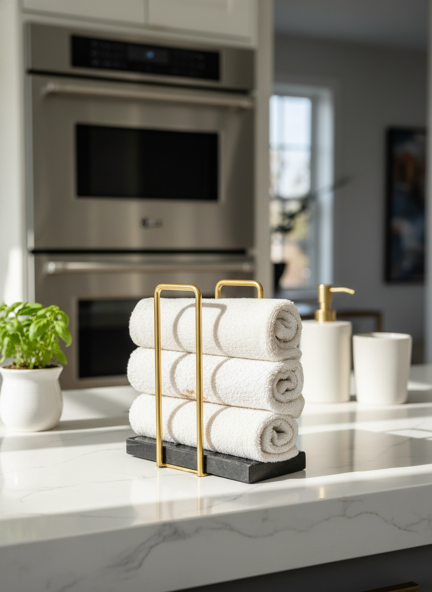 Imperial Napkin Holder - Black &amp; Gold