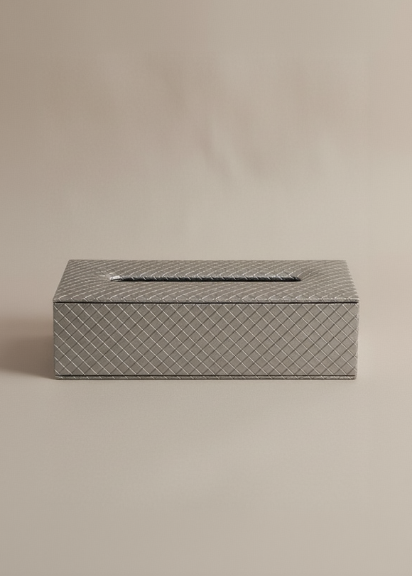 Braided Grey Tissue Box