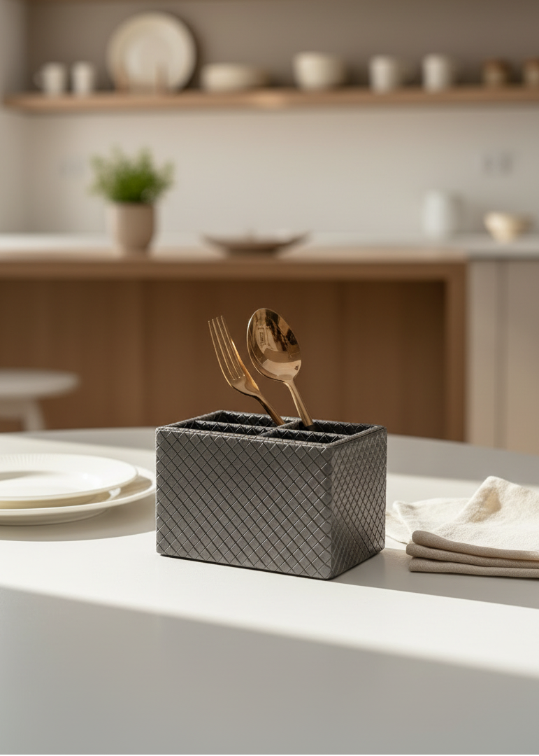 Braided Grey Cutlery Holder