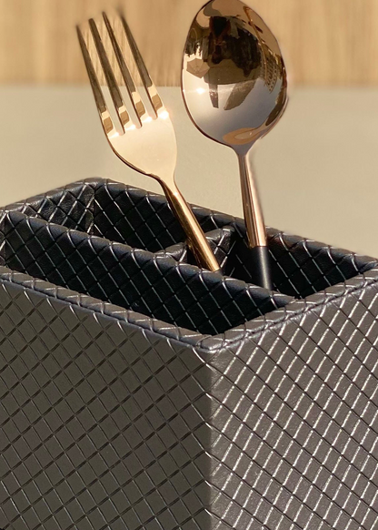 Braided Grey Cutlery Holder