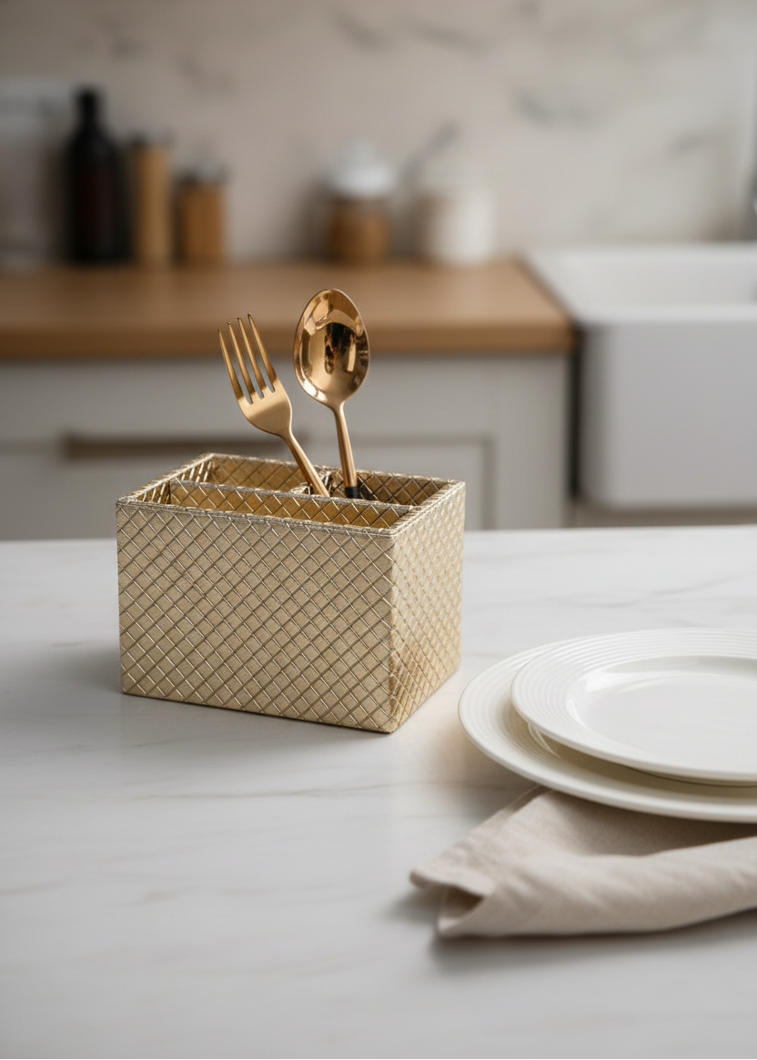 Braided Gold Cutlery Holder