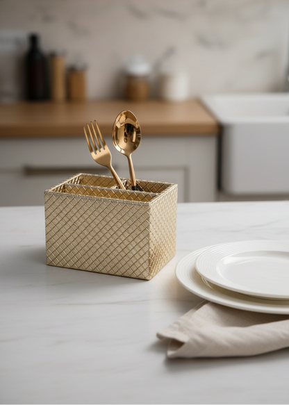 Braided Gold Cutlery Holder