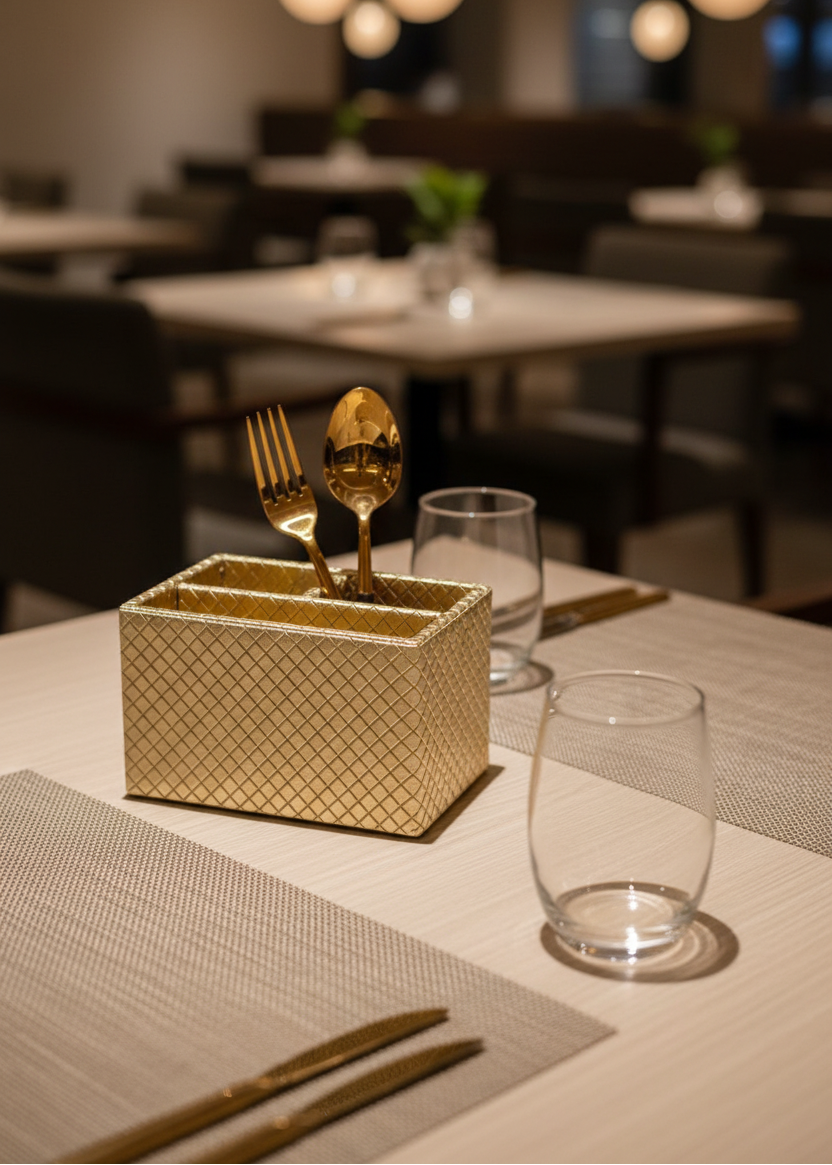 Braided Gold Cutlery Holder