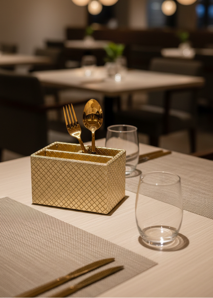 Braided Gold Cutlery Holder