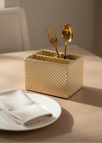 Braided Gold Cutlery Holder