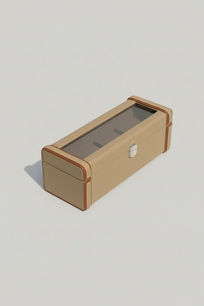 Naples Taupe Watch Box - 4 Slots
