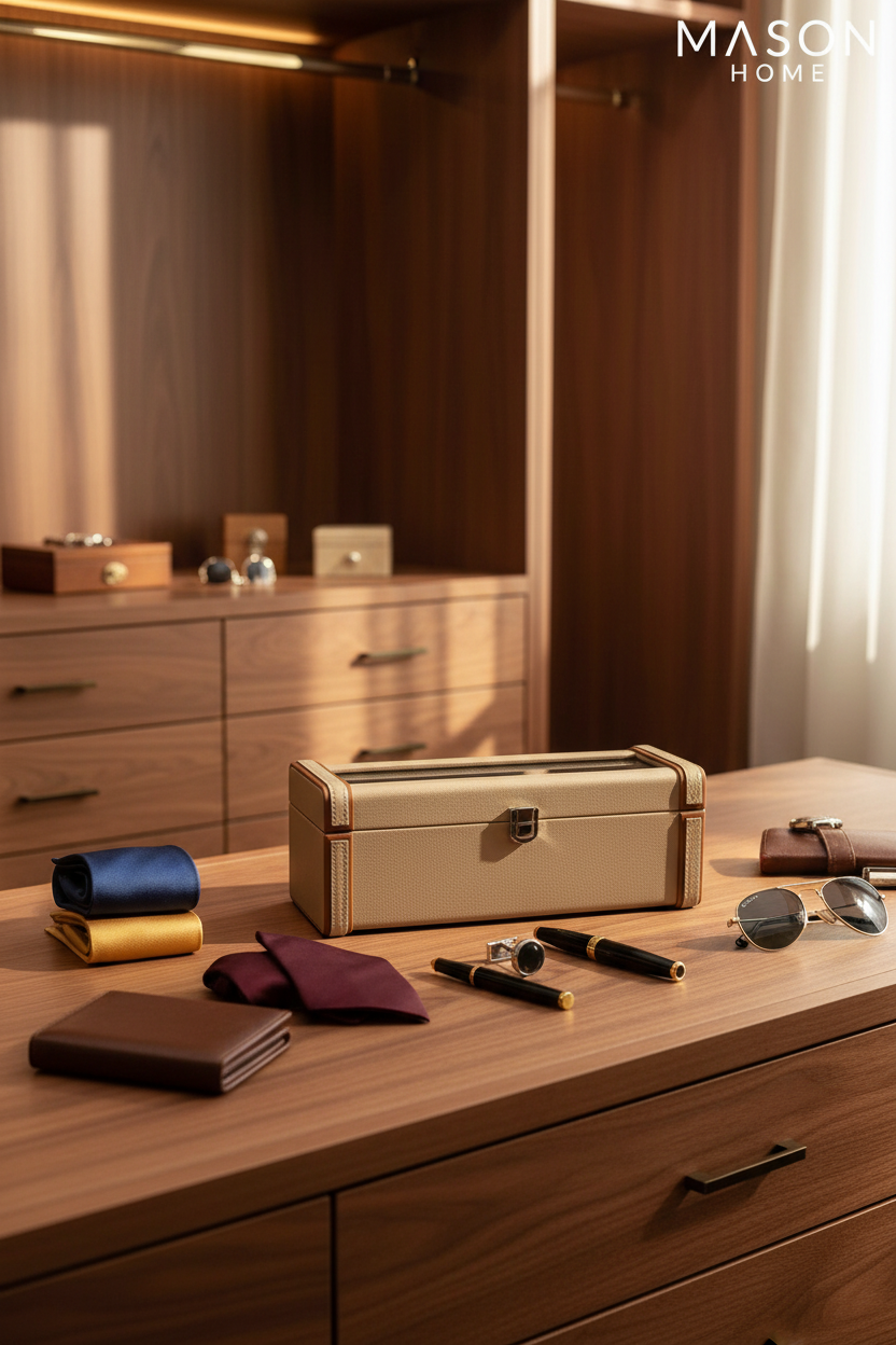 Naples Taupe Watch Box - 4 Slots