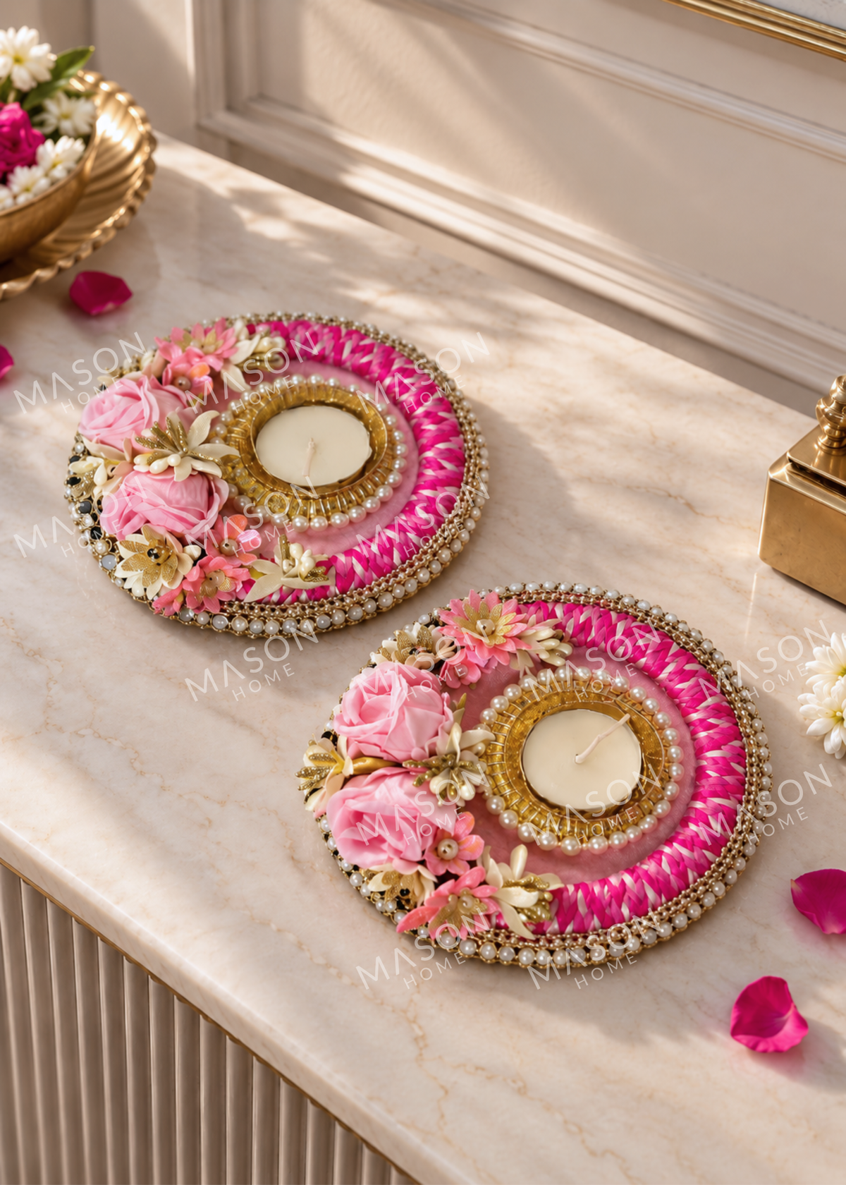 Azure Tealight Holder Pink - Set of 2