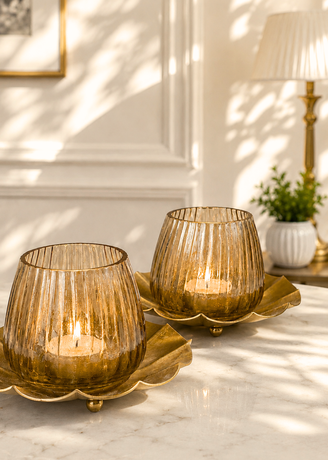 Florette Tea Light Holders - Set of 2