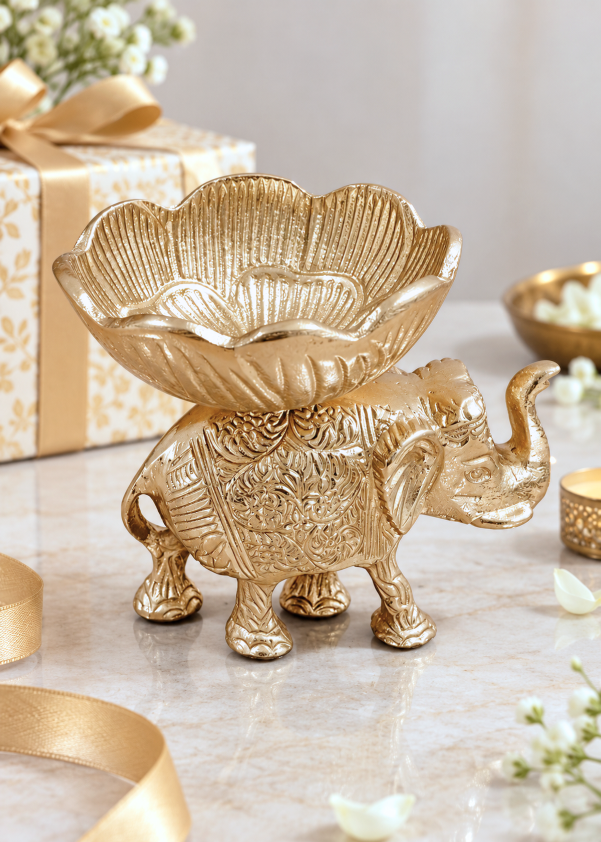 Aangan Elephant Gold Urli