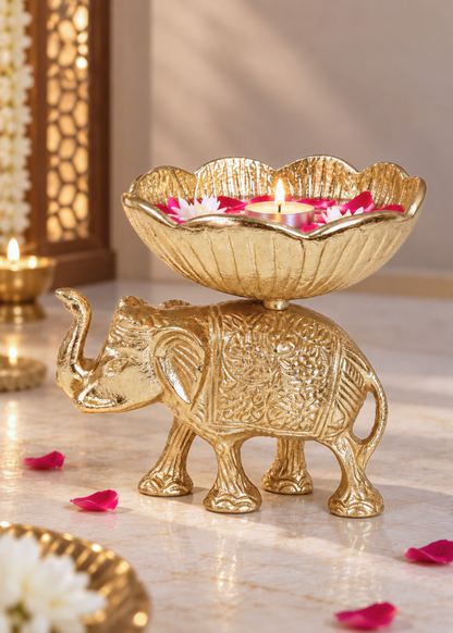 Aangan Elephant Gold Urli