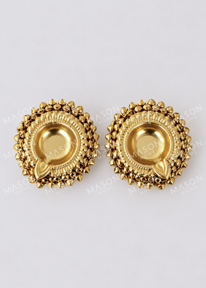 Festive Imperial Gold Diya - Set of 2