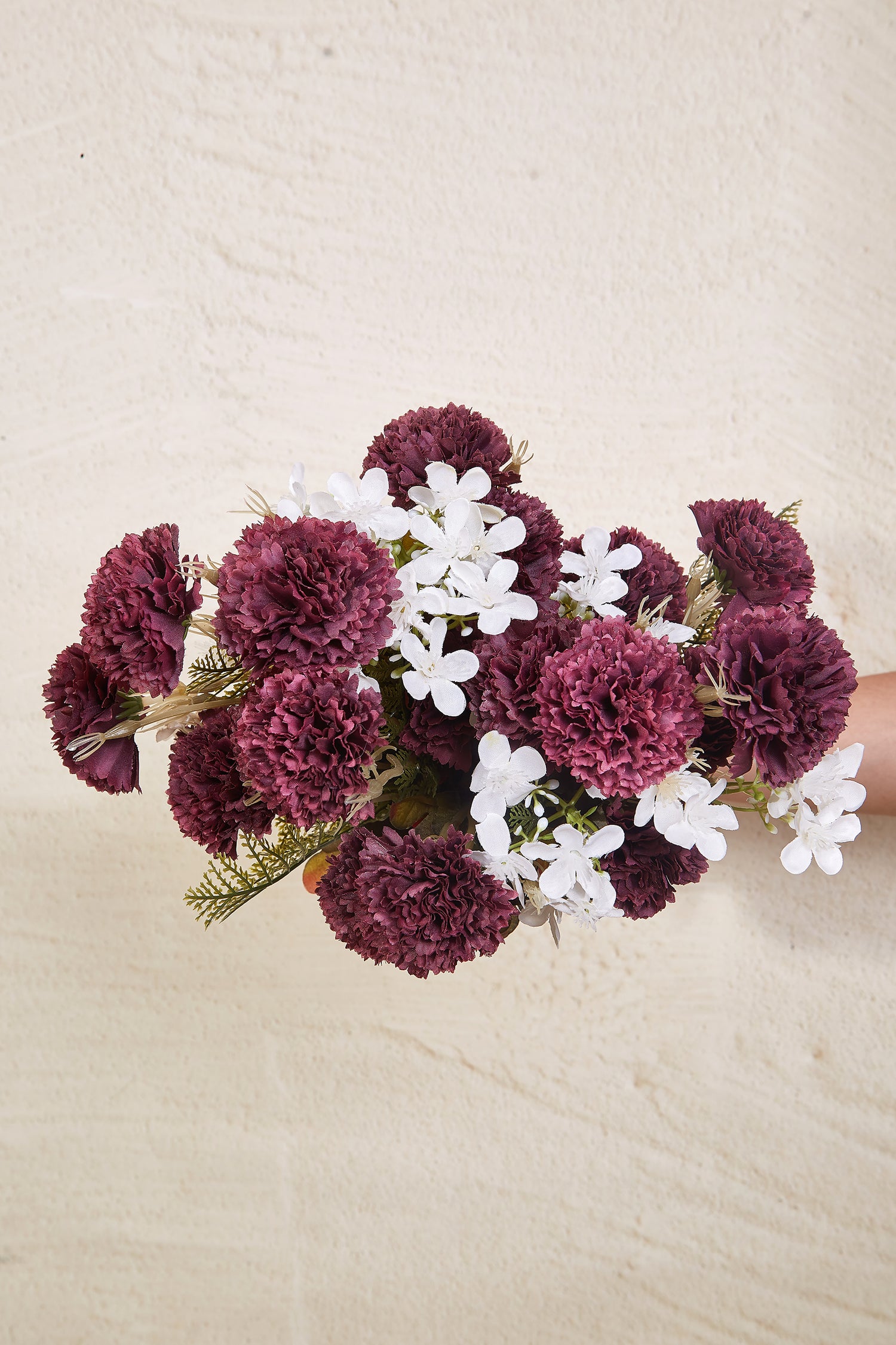 Artificial Purple Carnation Bunch - Set Of 2