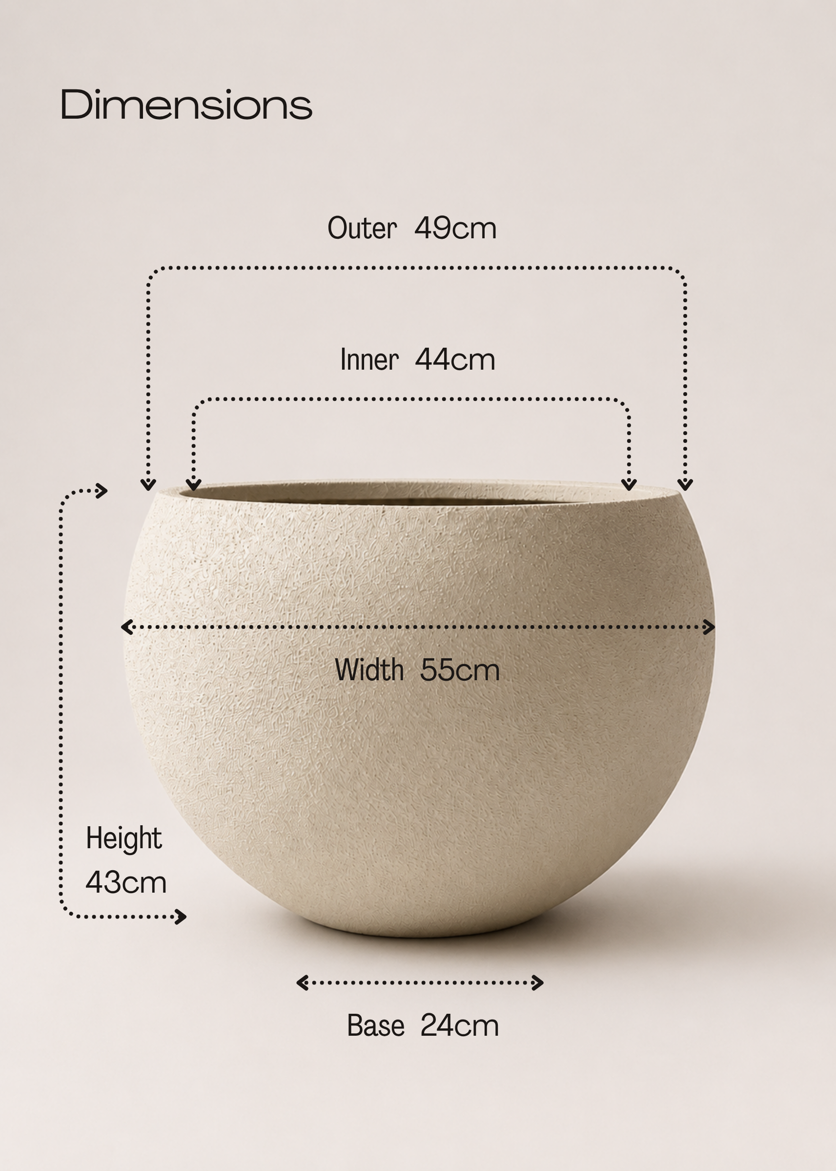 Lithos Planters - Beige
