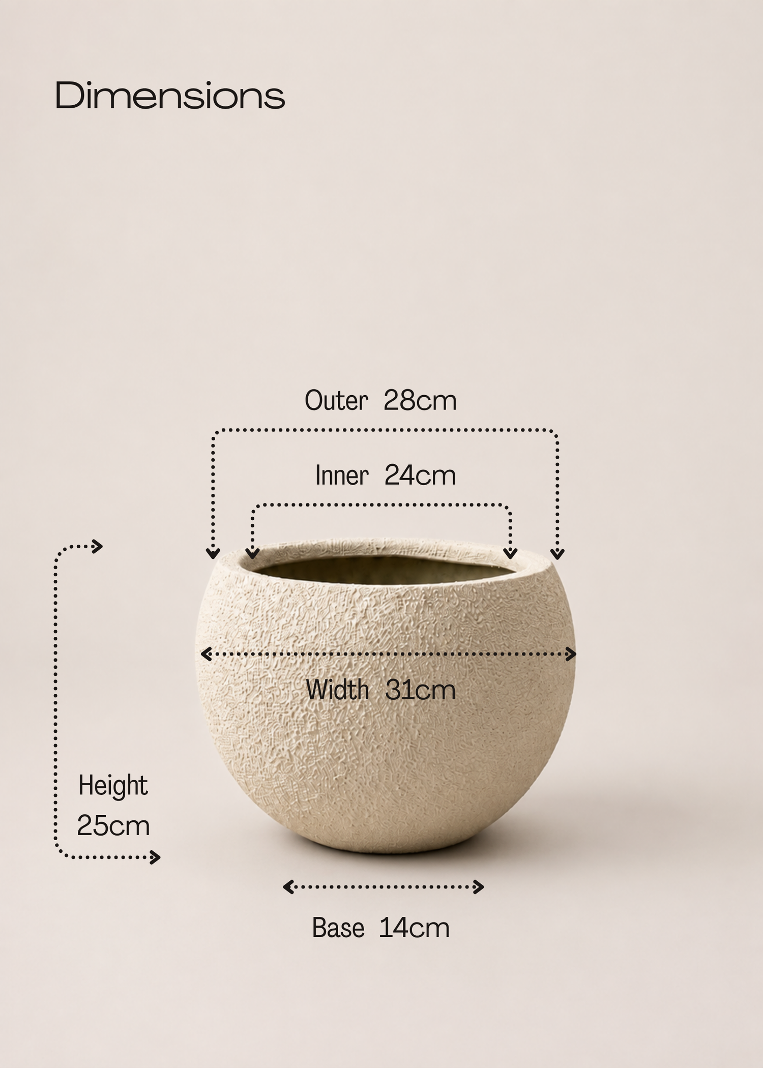 Lithos Planters - Beige