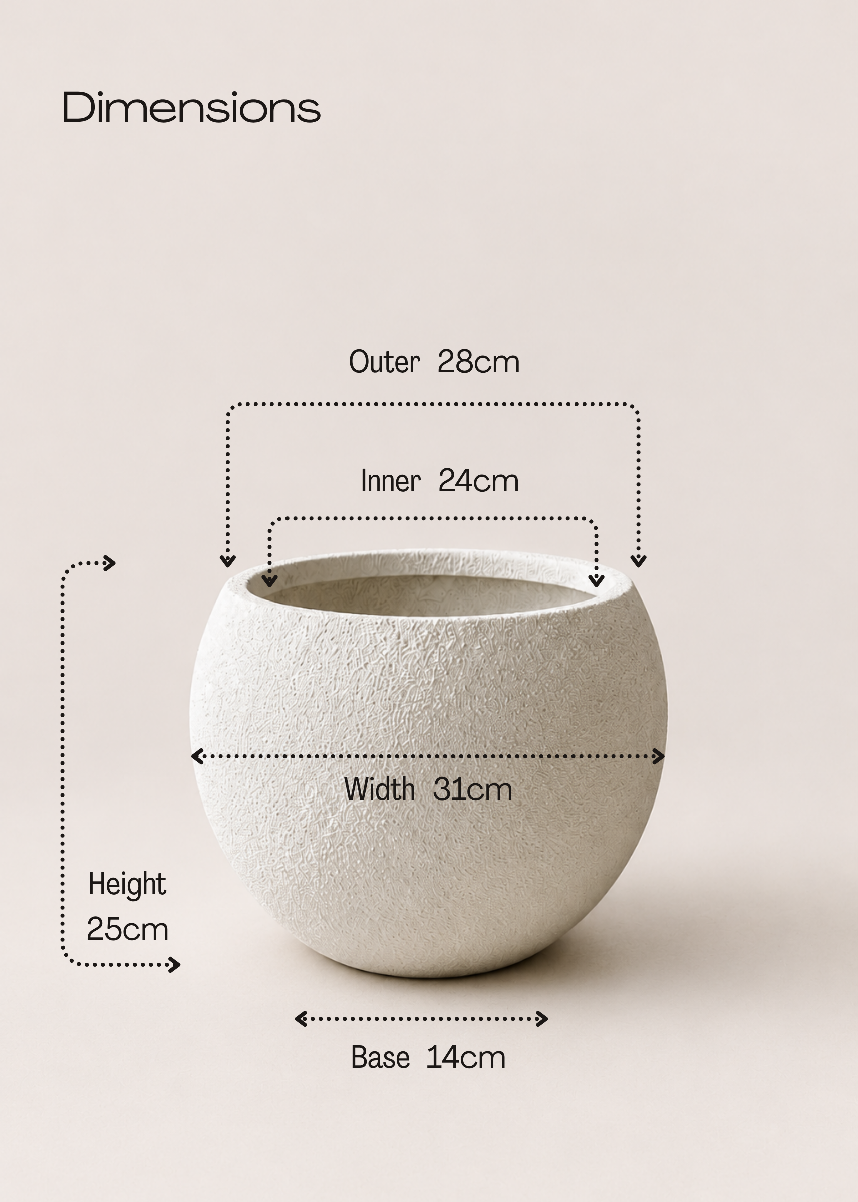 Lithos Planters - Chalk White