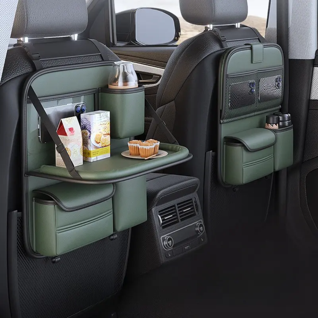 Car Back seat Organizer with Tray - Brown