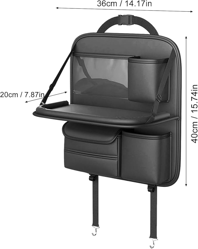 Car Back seat Organizer with Tray - Brown