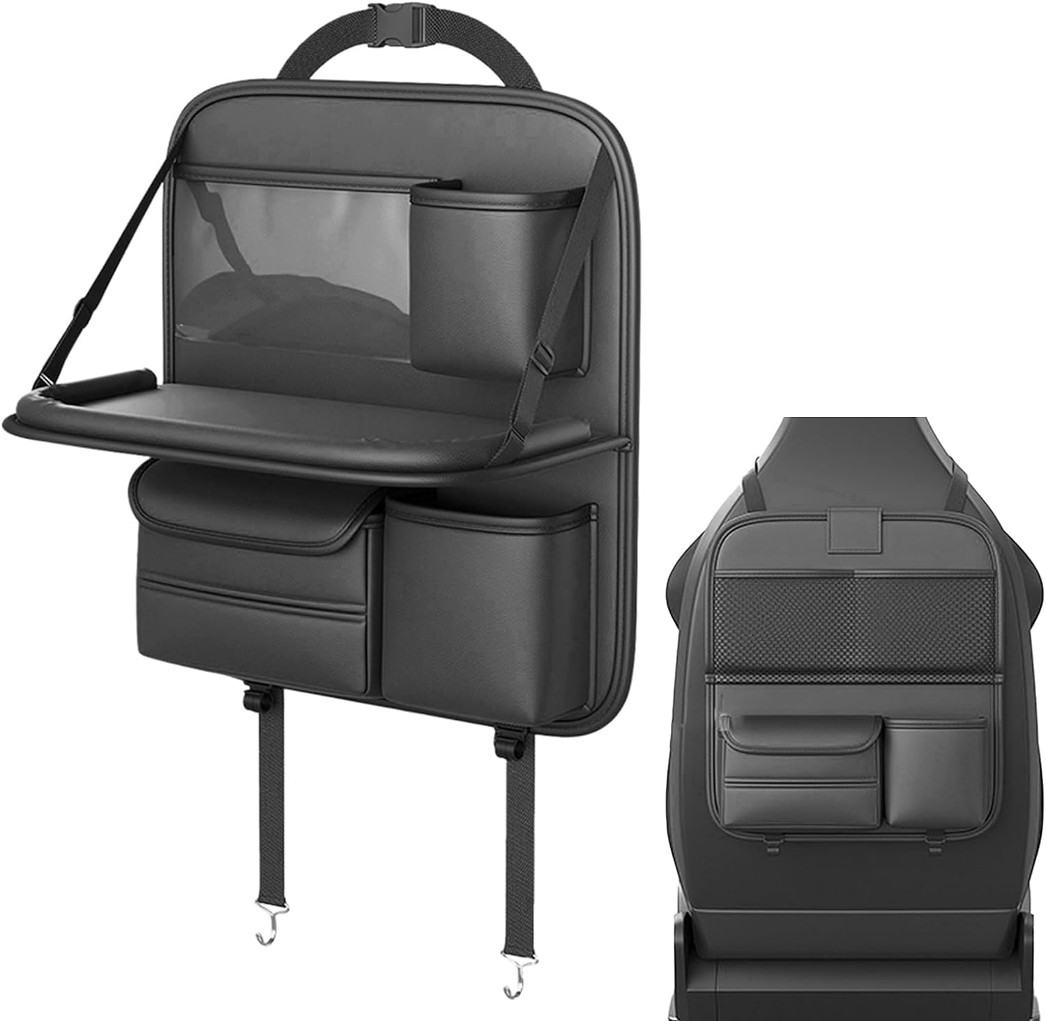 Car Back seat Organizer with Tray - Black